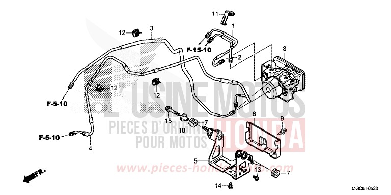 ABS-MODULATOR von CB1100 ABS GRAPHITE BLACK (NHB01) von 2014